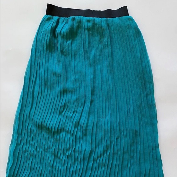 Koton Pleated Midi Skirt Size 10 Turqouise - Picture 4 of 4